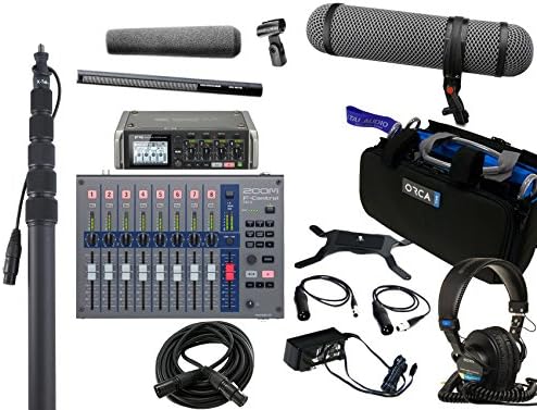 Zoom F4 Field Recorder & Sennheiser MKH416 Shotgun Mic Bundle with Zoom F-Control, K-Tek Boompole, Orca OR-27 Mixer Bag, Rycote SuperBlimp NTG, Sony MDR7506 Headphones & XLR Cable