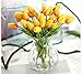 Montout 12PCS/Set PU Stunning Holland Tulip Flower Real Touch Artificial Silk Flowers Arrangement Bouquet Home Room Office Wedding Party Decor (Orange)