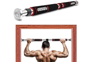 OneTwoFit Pull Up Bar Doorway Chin Up Bar Household Horizontal Bar Home Gym Exercise Fitness（25.6 to 33.5 Inches Adjustable Length）HK664