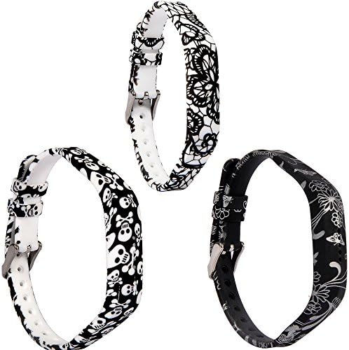 Fitbit Flex 2 Bands,WISHTETA Silicon Replacement Band for 2016 Fitbit Flex 2 Sports Classic Fitness Replacement Accessories Wrist Band (3PCS-FLOWERS-02)