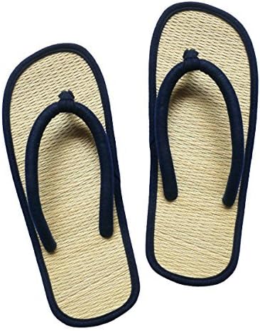 USA STEP Women's Big Girls' Handmade Fashion Indoor Outdoor Home Spa Hotel Solid Dark Blue Straw Seagrass Summer Flip Flops Sandals Slippers Thong