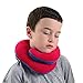 BCOZZY Kids Chin Supporting Travel Pillow for 3-7 Y/O -Stops The Head from Falling Forward– Comfortable Road Trip Essential. Soft, Washable, Small Size, Red