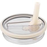 1 Pack 32 oz Tumbler Flip Straw Lid Replacement Fit for HydroJug Traveler, Leak Proof Lid,Replacement Spill Proof Reusable Tumbler Cover Compatible with 32oz HydroJug Cup Accessories (Cream White)