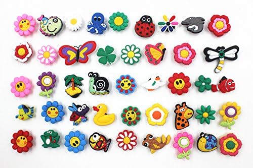 42pcs Cute Flowers and animals Shoe Charms Shoe accessories for Croc Shoes &amp; Bracelet Wristband party gifts