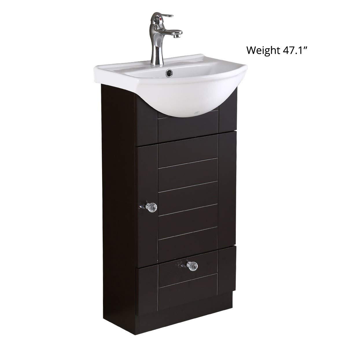 Mahayla 17 3/4" Small Vanity Bathroom Sink Black With Faucet