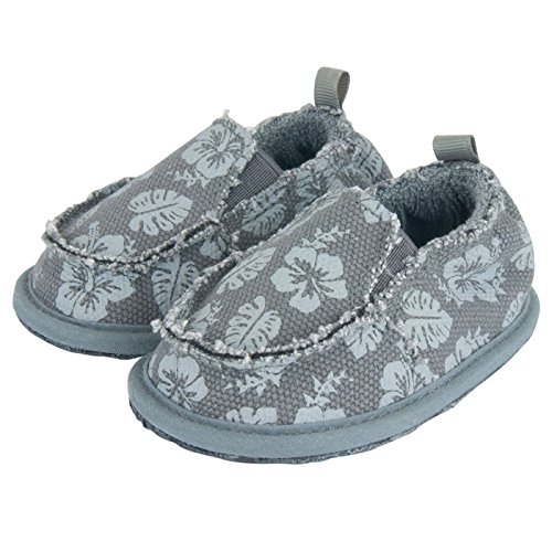 Infant Slip On Shoes - Kapolei Gray - Hawaiian Print baby shoes, infant, toddler, soft sole flexible shoes