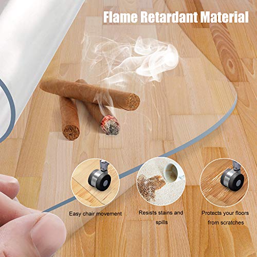 Azadx Home Office Chair Mat 30'' x 48'', Transparent Hard Floors Protector Rectangle, Office Chair Mats for Hard Surfaces (30 x 48'' Rectangle) - Thumbnail 2