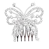 Doinshop New Cute Nice Funny Women Elegant Butterfly Crystal Rhinestone Hair Comb Clip