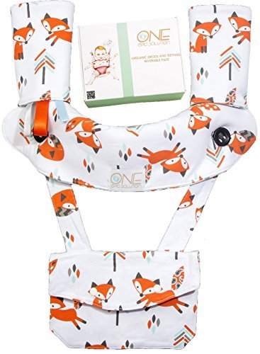 Drool and Teething Pad Sets for Baby Carriers - Ergobaby 360 - Reversible Cotton Bibs - Highly Absorbent Pads-4 pcs set- drool pad, 2 teething bibs, extra Pouch and a Bonus Bandana Bib for your baby