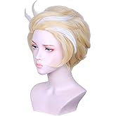 FantaLook Short Blonde with White Cosplay Wig for Men Halloween Costume