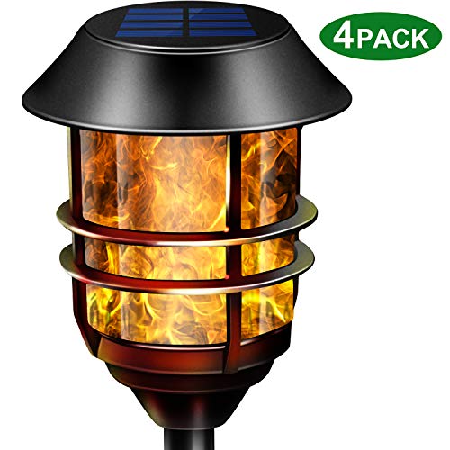 Camabel 55" Tall Solar Torches Lights with Flicking Flame 100 Metal