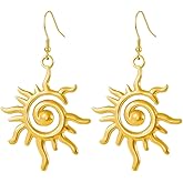 Sunburst Earrings for Women with 925 Sterling Silver Hooks,Hypoallergenic Sun Dangle Earring Boho Jewelry Gift