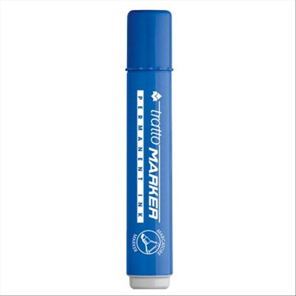 TRATTO Marker Blue Bullet TIP Permanent Marker – Permanent Markers, Bullet Tip, Blue 12pièce (S), 1.4 mm, Blue, Glass, Metal, Leather, Plastic, Polystyrene, Cardboard, Wood Alcohol Based Ink)