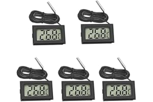 Funsto 5pcs Digital LCD Fahrenheit Water Temperature for Fridge Freezer Refrigerator Aquarium
