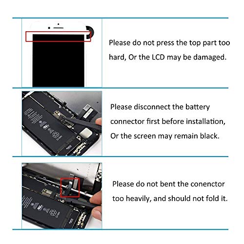 Compatible with iPhone 7plus Screen Replacement (White 5.5''),LCD Display & Touch Screen Digitizer Frame Assembly Set with Free Repair Tool (Front Camera+Sensor Flex+Speaker+Screen Protector)