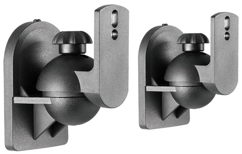 Beetronic 2 x Universal Speaker Wall Mounting Swivel Tilt Satellite Brackets M5 Fixing Maximum Weight 3.5KG