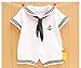 Baby Boy Girl Anchor Sailor White Striped Photo Props Romper Outfit