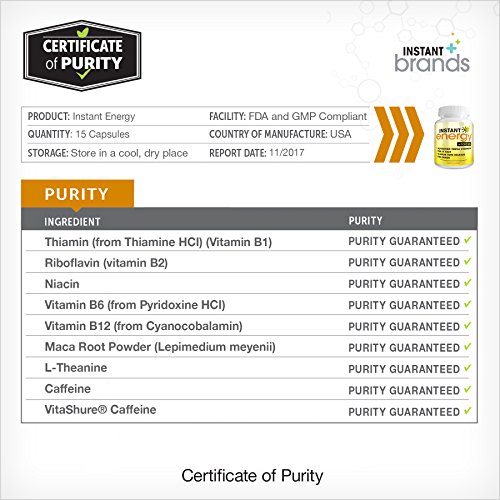 Instant Energy and Focus Supplement Vegan Caffeine Pills 200mg Time