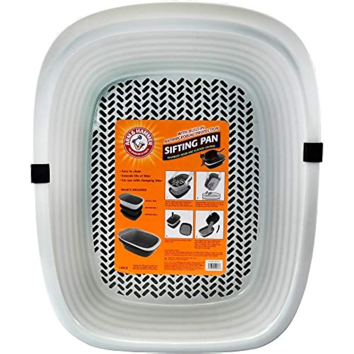 Large Self Sifting Cat Litter Pan Box 3 Part System Clean Slotted Tray