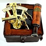 NGD NAUTICAL VINTAGE SOLID BRASS ANTIQUE SEXTANT