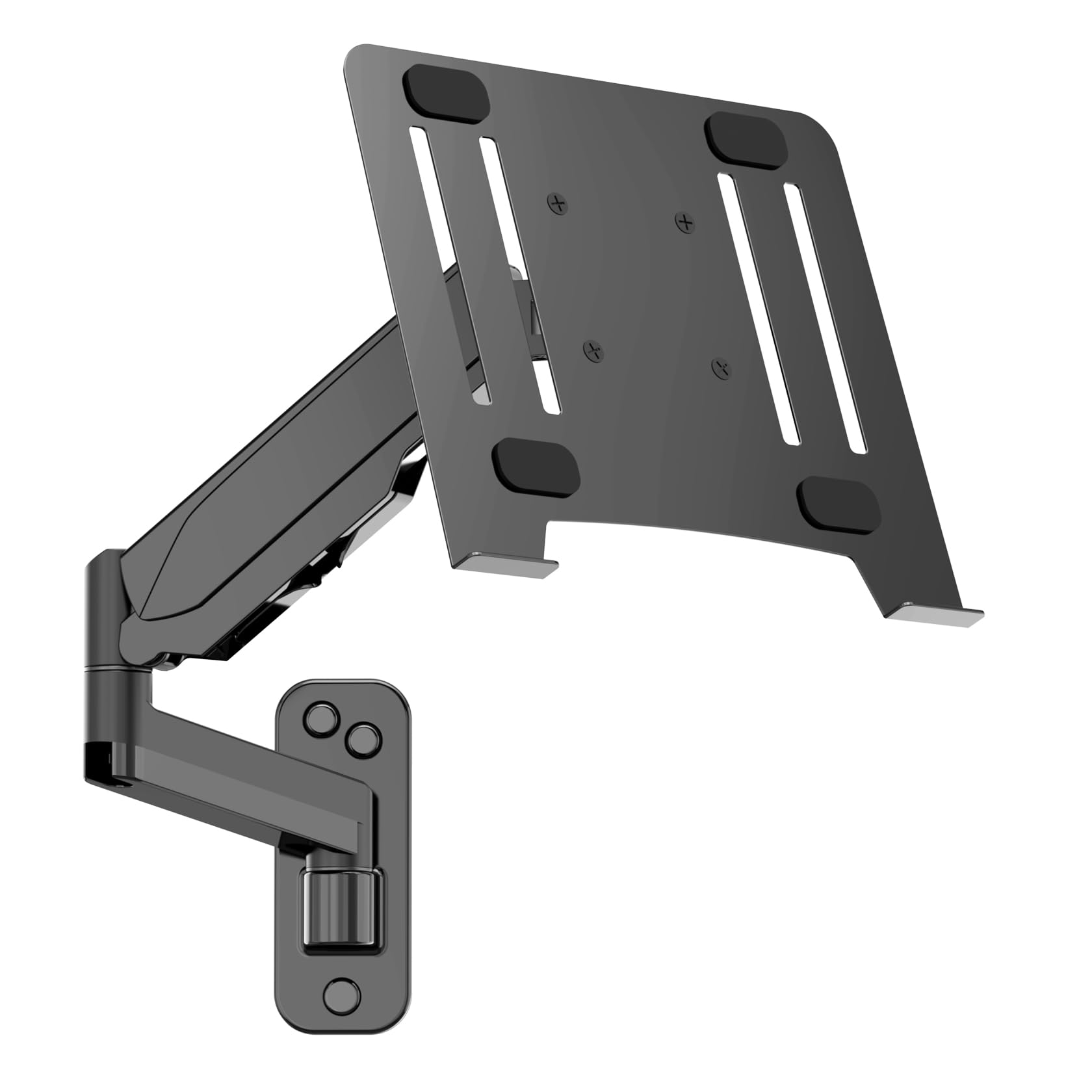 Photo 1 of UPGRAVITY Laptop Wall Mount, 2-in-1 Gas Spring Wall Holder with Vented Tray for 12"-17" Notebook/13-32 Computer Screen, Full Motion Adjustable Wall Mount Laptop Stand Holds 3.3-17.6lbs