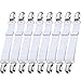 HESTYA 12 Pieces Sheet Straps Suspenders Adjustable Bed Sheet Fasteners Metal Clips Elastic Fasteners Grippers for Home Supplies (White)