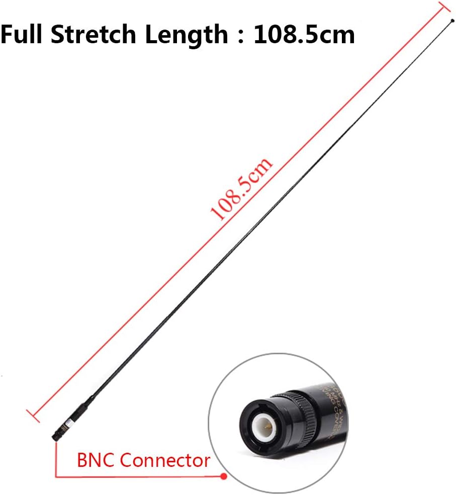 TengKo RH-660S BNC Dual Band VHF UHF 144/430MHz Telescopic Antenna High Gain Two Way Radio Antenna for Kenwood ICOM IC-V8 IC-V80 IC-V82 IC-V85 TK100 CB Radio Baofeng Ham Walkie Talkie - Image 3