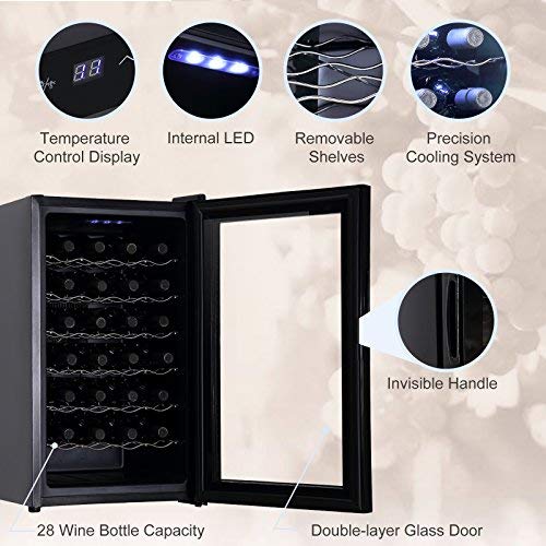 3 KUPPET+Thermoelectric+Freestanding+Cellar+Digital+Display+Double+layer