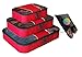[Packing Cubes - 4 pc Set Luggage Organizer - Bonus Shoe Bag Included - By Bingonia Travel Accessories (red)]