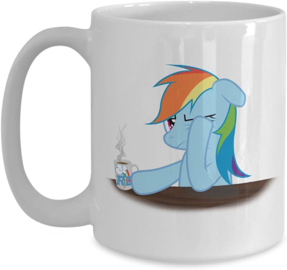 Tired Rainbow Dash My Little Pony Coffee or Tea Mug Great Gift for Brony or Pegasister, Lover of MLP or Equestria Girls, MLP Cup Gift for Adults, Twilight Sparkle