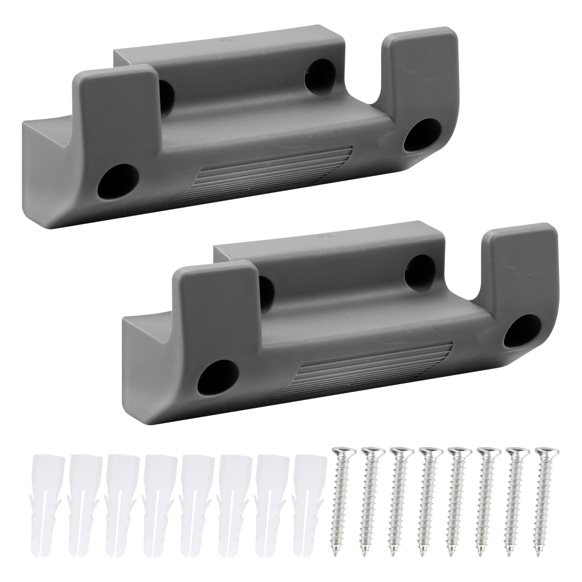 GLADFRESIT Garden Hose Water Mounted Holder Reel Wall Type Water Pipe Support Grey Water Pipe Bracket Wall Hook Bracket Fit for Courtyard Hooking Pipe 2 Pack