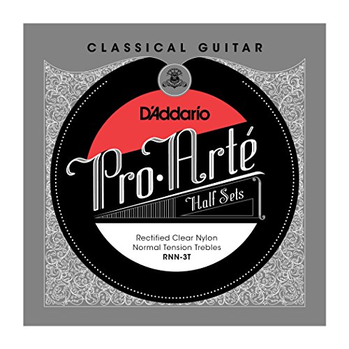 D'Addario RNN-3T Pro-Arte Rectified Clear Nylon Classical Guitar Half Set, Normal Tension