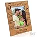 KATE POSH - 5 Years of Marriage Photo Frame - Happy 5th Anniversary Wood - Engraved Natural Solid Wood Picture Frame (5x7-Vertical)