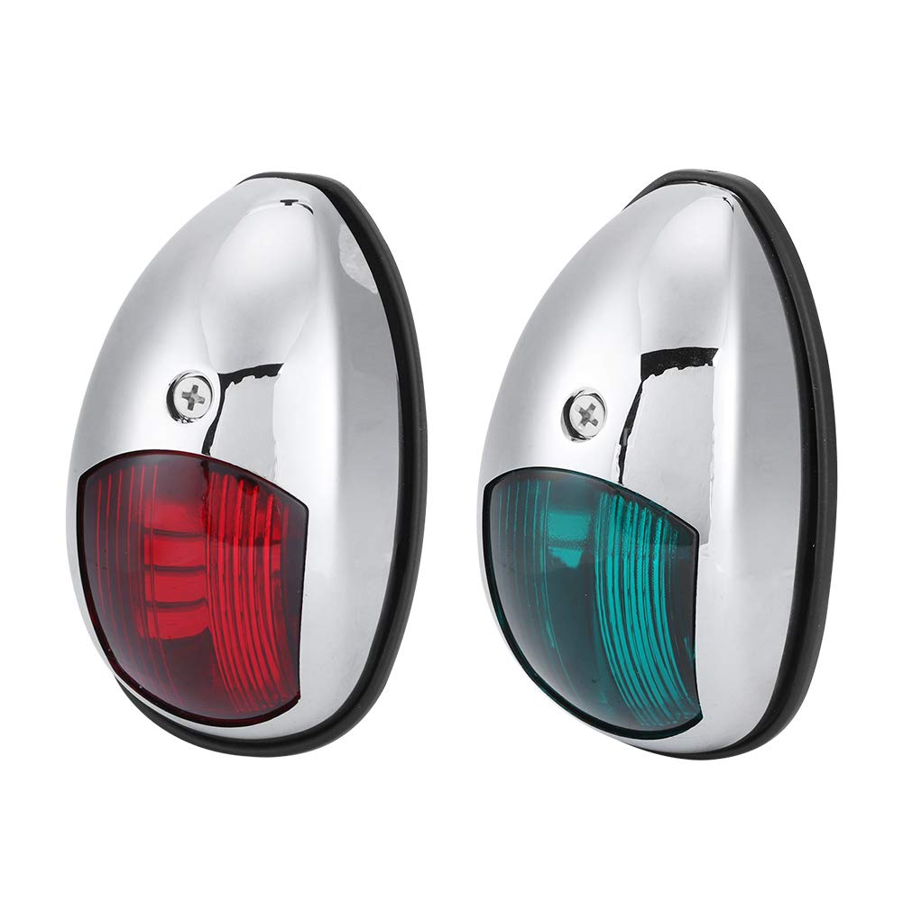 FTVOGUE Boat Navigation Light, 12V Waterproof LED Marine Navigation Light, Easy to Install Side Mount Green Starboards Red Port Lamp, PC Navigation Lamp for 20m Boat Maximum Pontoon Skiff