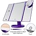 Vanity Mirror, ESARORA Led Makeup Mirror with 10x/3x/2x/1x Magnification, Trifold Lighted Makeup Mirror with 4 Tubular Light Bars, Touch Screen, 180° Adjustable Rotation, Dual Power Supply