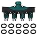 TedGem 4 Ways Garden Hose Splitter - Heavy Duty Garden Water Hose Splitter, Ball Valve Hose Connector with 10 Free Washers for Sprinkler, Outdoor Faucet, Drip Irrigation Systems & Lawns Product
