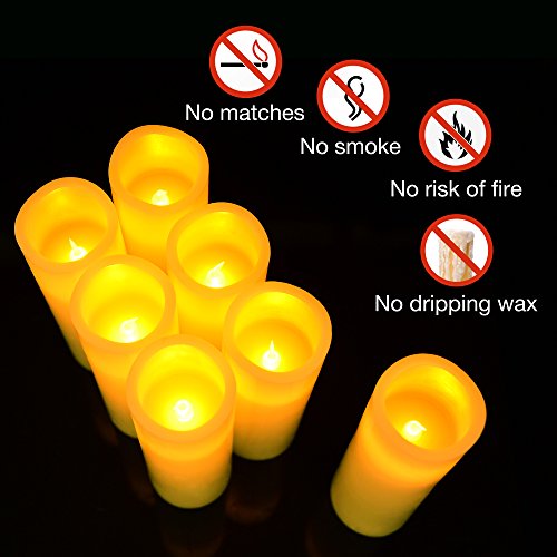 image for LEOSAN Flameless Candles Flickering LED Candle Set of 7(Lucky 7. H:7