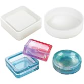 Ashtray Molds for Epoxy Resin, Resin Ashtray Molds Silicone Square and Round 2 PCS Set Easy to Demold (1 Square + 1 Round)