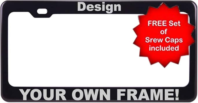 Amazon Com Dreamdesignbyyou Custom License Plate Frame Chrome Metal Personalized Text Printed Car Licence Plate Cover 2 Hole For Auto Black Automotive