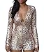 made2envy Gold Sequin Long Sleeves Open Back Romper