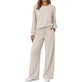 LILLUSORY Women's Sweatsuits 2 Piece Outfits Lounge Sweat Sets Matching Travel Tracksuits Wide Leg Sweatpants Fall Clothes