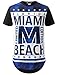 URBANCREWS Mens Hipster Hip Hop Miami Beach Quilted Longline T-Shirt White, M