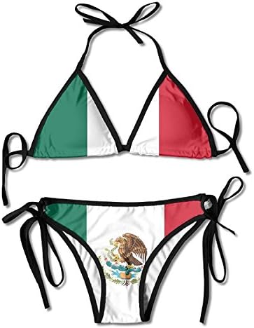 confirm vt German Flag Sexy Harness Boxing Bikini Womenâ€s Halterneck Top and Sexy G-String Bikini Set Swimsuit