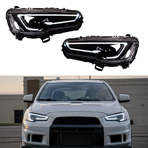 Vland for Mitsubishi Lancer EVO X Projector Headlights with red demon