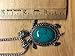 Outgeek Turquoise Necklace Set, Turquoise Pendant Chain Necklace Dangle Earrings Bracelet Set for Women