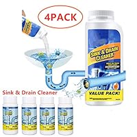 4PACK Powerful Sink and Drain Cleaner, Portable Powder Cleaning Tool Super Clog Remover Chemical Powder Agent for Kitchen Toilet Pipe Dredging