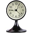 Danse Jupe 3" Round Alarm Clock Quartz Analog Silent Non Ticking Desk Clock for Bedroom