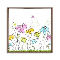 Framed Canvas Wall Art Cartoon Pattern Canvas Prints Home Artwork Decoration for Children's Room,Bedroom - 16x16 inches