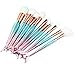 Beauty Cosmetic Tools, UPLOTER 10pcs Mermaid Makeup Brush Set Synthetic Foundation Blending Blush Eyeliner Face Powder Brush Makeup Brush Kit