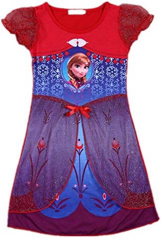 Famacy Snow Queen Toddler Girls Dress Anna Elsa Pyjamas Sleepwear Dress